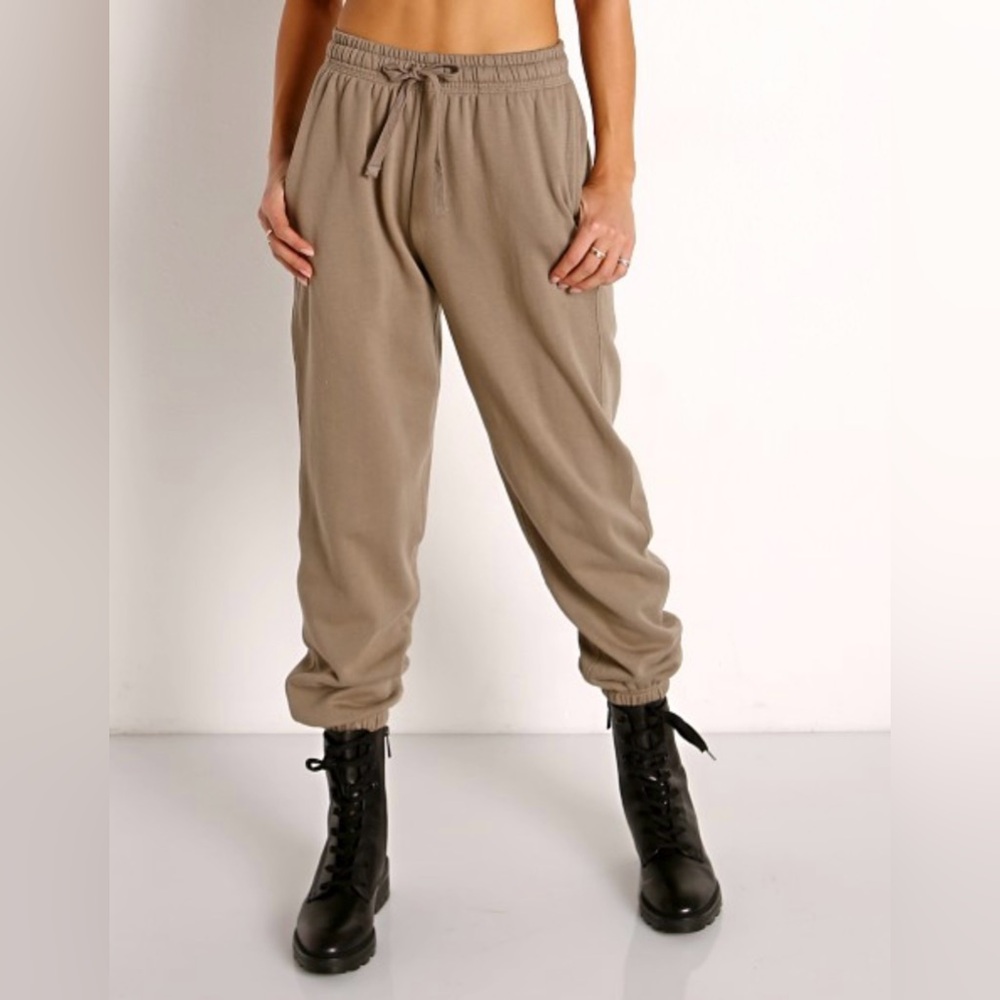 Richer Poorer Tan Track Pants with Elastic Cuffs